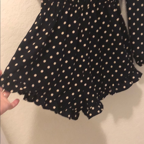 Black Cold Shoulder Polka Dot Romper - Picture 6 of 6
